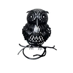 PartyLite Artisan Owl Candle Jar Holder Metal Sculpture No Candle Included